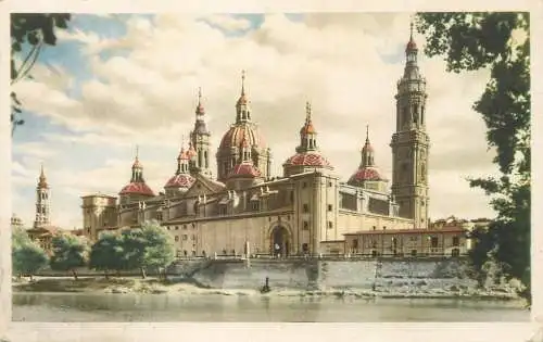 Postcard Spania Zaragoza templo del Pilar