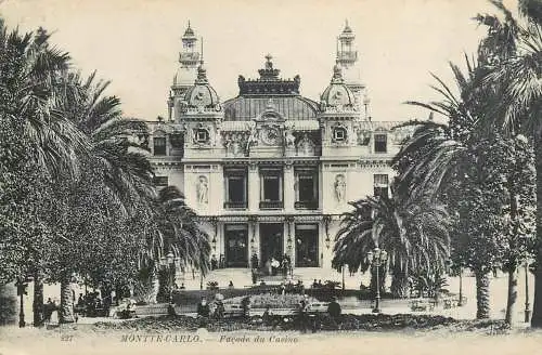 Postcard Monaco Monte Carlo casino's palace