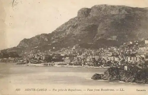 Postcard Monaco Monte Carlo Roccabruna
