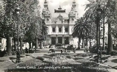 Postcard Monaco Monte-Carlo les jardins et le casino