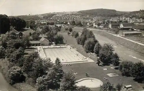 Postcard Germany Reichenbach Freibad