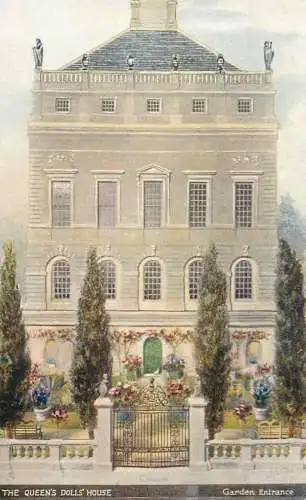 Raphael Tuck & Sons' Oilette Postcard The Queen's Dolls House Series I -  Garden Entrance