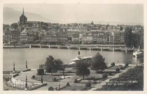 Postcard Switzerland Genève quai Mont Blanc