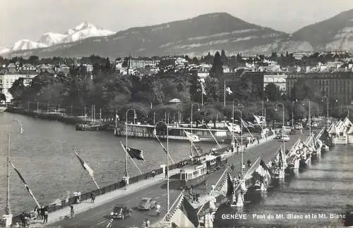 Postcard Switzerland Genève pont du Mt. Blanc
