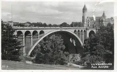 Postcard Luxembourg Adolphe bridge