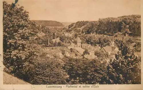 Postcard Luxembourg Pfaffental et valle d' Eich