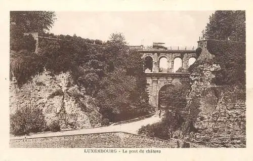 Postcard Luxembourg castle bridge