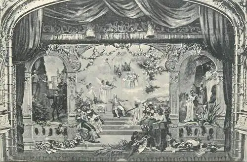 Postcard Austria Salzburg Mozart Vorhang