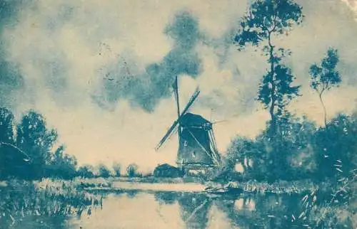 Postcard Netherlands windmill