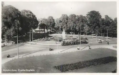 Postcard Netherlands Amsterdam Frederiksplein tram