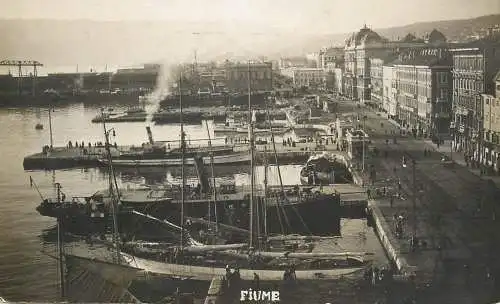 Postcard Croatia Rijeka Fiume harbour