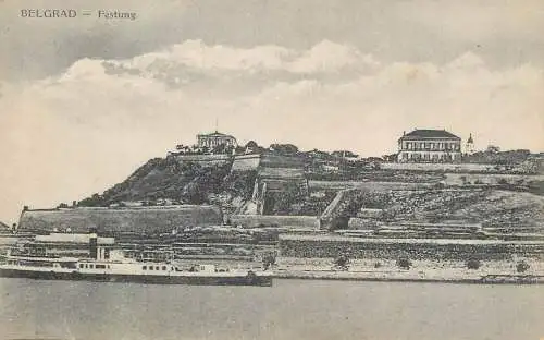 Postcard Serbia Belgrade cruise ship