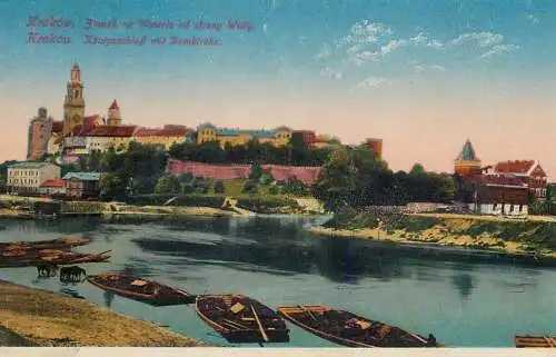 Postcard Poland Krakow Konigsschloss Domkirche