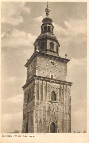 Postcard Poland Krakow Wieza Ratuszowa