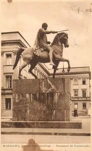 Postcard Poland Warszawa Poniatowski monument