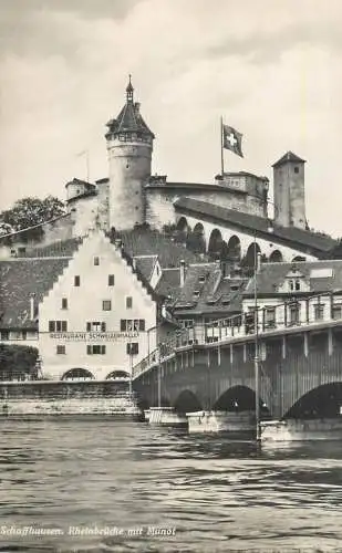 Switzerland Schaffhausen Rheinbrucke mit Munot