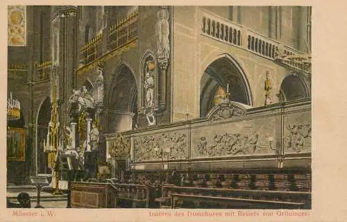 Munster i. W. Inneres Domchores mit Reliefs von Groninger
