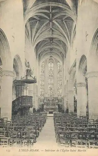 Postcard France l' isle Adam eglise Saint Martin