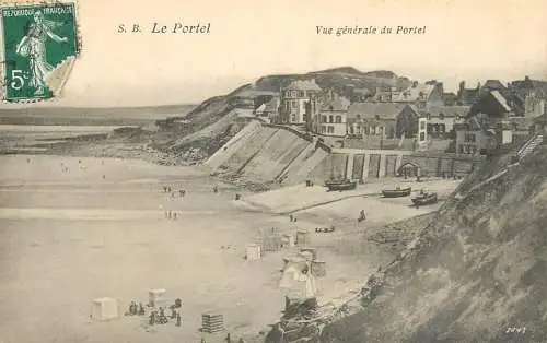 Postcard France Le Portel beach