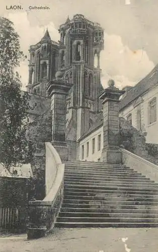 Postcard France Laon cathedrale