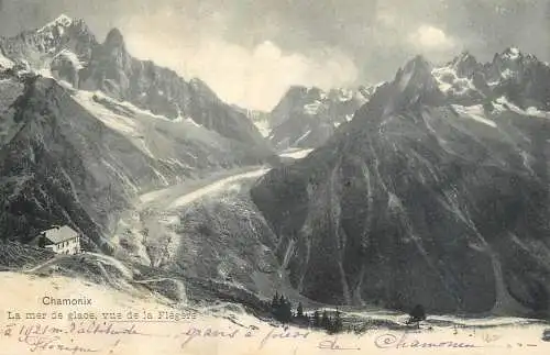 Postcard France Chamonix la mer de glace