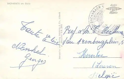 Postcard Germany Bacharach am Rhein