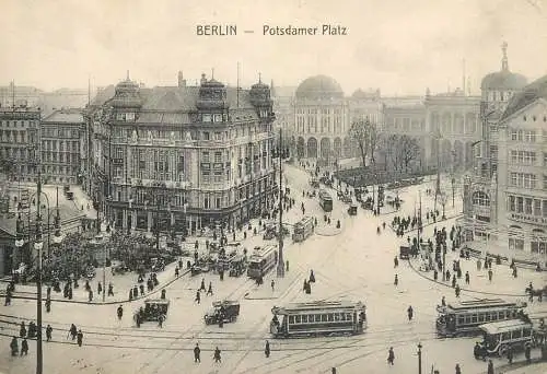 Postcard Germany Berlin Potsdamer Platz tram