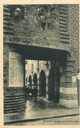 Postcard Germany Bremen Eingang zur Bolicherstrasse