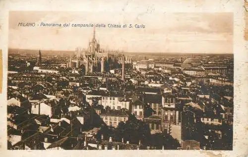 Postcard Italy Milano panorama