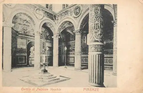 Postcard Italy Florence cortile di Palazzo Vecchip