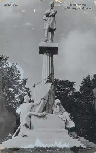 Postcard Italy Genova monumento a Giuseppe Mazzini