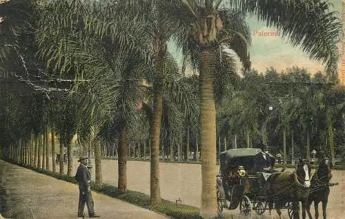 Postcard Italy Palermo coach