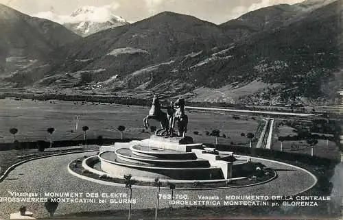 Postcard Italy Monumento della centrale idroelettrica Montecatini pr. Glorenza
