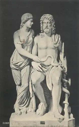 Postcard Italy Rome Vatican museum sculpture