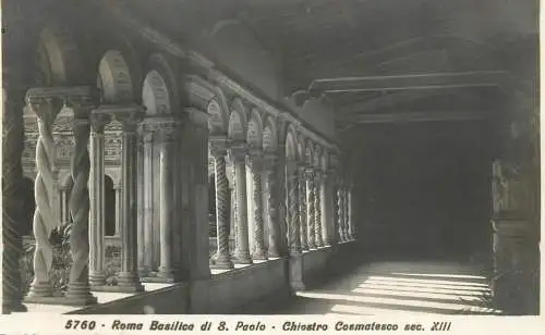 Postcard Italy Rome basilica S. Paolo chiostro Cosmatesco