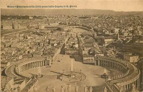 Postcard Italy Rome panorama San Pietro