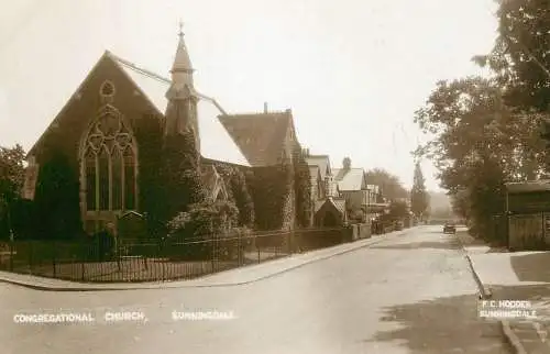 Sunningdale Congregational church photo postcard F. C. Hodder
