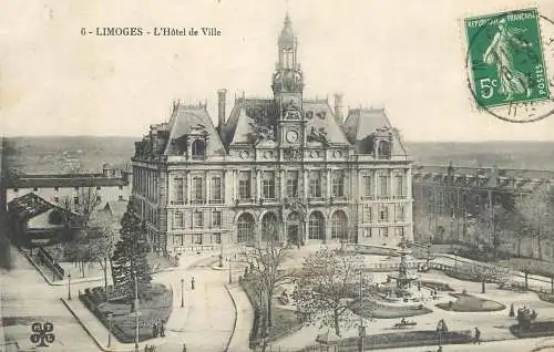 Limoges (Haute Vienne) l'Hôtel de ville 1913