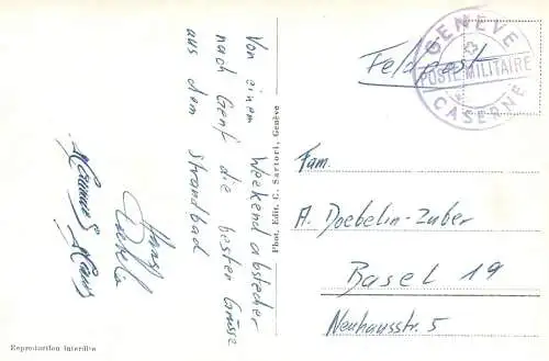 Postcard Switzerland Genève harbour paddle steamer