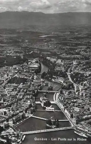 Postcard Switzerland Genève les ponts sur le Rhone