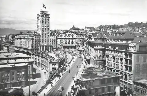 Postcard Switzerland Lausanne le grand pont Metropole Bel Air