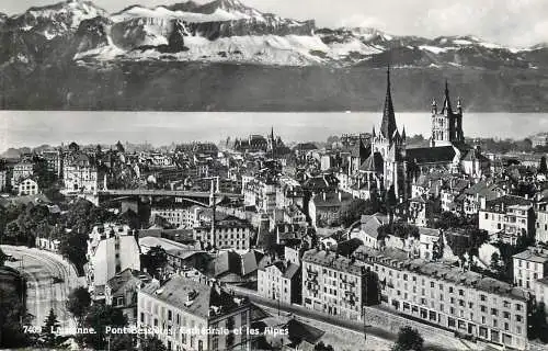 Postcard Switzerland Lausanne Pont Bessteres Alpes