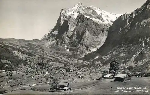Postcard Switzerland Grindelwald mit Wetterhorn