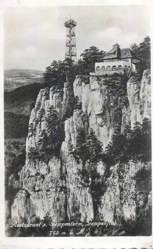 Postcard Switzerland restaurant Sempenturm