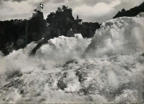 Postcard Switzerland Restaurant Schloss Laufen Rheinfall