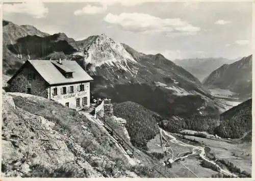 Postcard Switzerland Hotel Restaurant Belvedere Alp Grum 1957