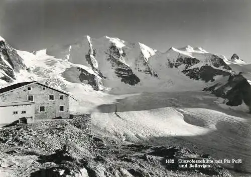 Postcard Switzerland Diavolezzahutte mit Piz Palu und Bellavista