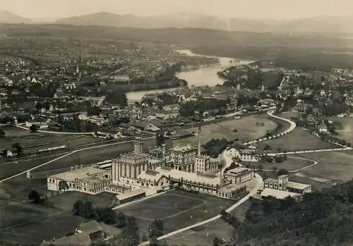 Postcard Switzerland Fliegeraufnahme Brauerei Rheinfelden