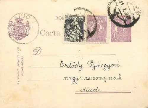 Romania postal card  Aiud Irenke