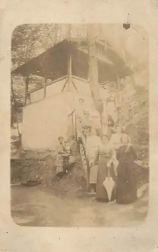 Souvenir photo postcard family group photo in nature